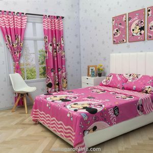 JUEGO DE SÁBANA CON CORTINAS CAMA DOBLE DISNEY MINNIE JR