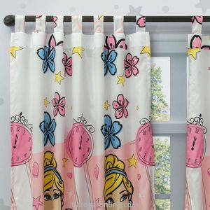 JUEGO DE SÁBANA CON CORTINAS CAMA SEMIDOBLE DISNEY PRINCESAS