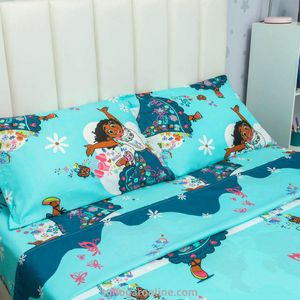JUEGO DE SÁBANA CON CORTINAS CAMA SEMIDOBLE DISNEY ENCANTO MIRABEL