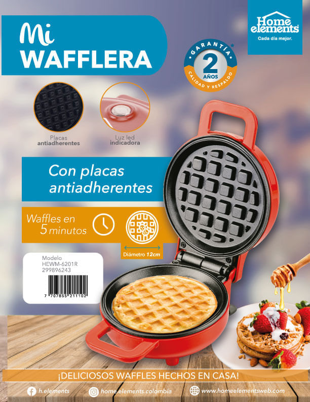 Máquina para Waffles Antiadherente 1000 W Roja Decakila KUEC016W – decashop